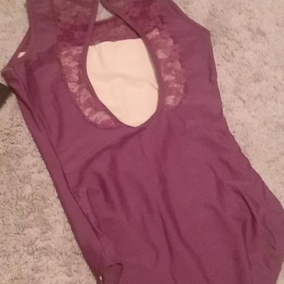 Lace Insert Tank Leotard - Picture 6 of 7